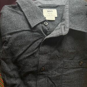 Vans Charcoal Button-Up Flannel Shirt